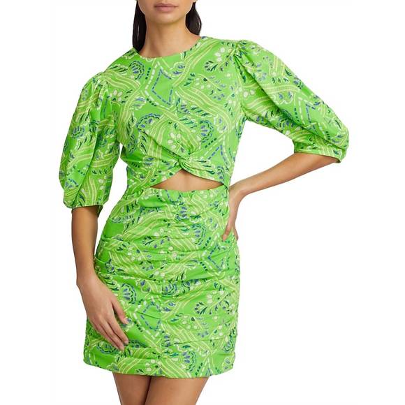 RHODE Dresses & Skirts - NEW RHODE isla mini dress in lime diamond stitch